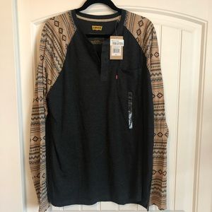 Mens long sleeve Henley